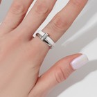 Кольцо керамическое «Дуэт», белое в серебре, 16.5 размер - Фото 2