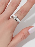 Кольцо керамическое «Дуэт», белое в серебре, 16.5 размер - Фото 1