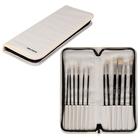 Набор кистей Синтетика 12 штук Malevich "Тициан" (круглые №0, 1.5, 2.5, 4, плоская №2, 4, 6, 10, 14, 20, плоскоовальная №8, скошенная №12) в пенале¶ - Фото 1