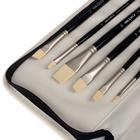 Набор кистей Синтетика 12 штук Malevich "Тициан" (круглые №0, 1.5, 2.5, 4, плоская №2, 4, 6, 10, 14, 20, плоскоовальная №8, скошенная №12) в пенале¶ - Фото 3