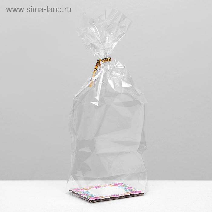 Пакет "Цветы", с жестким дном, мини, 8 х 6 х 23 см - Фото 1