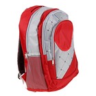 Рюкзак школьный "Лондон", 1 отдел, 2 наружных и 2 боковых кармана, красный/серый - Фото 2