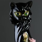 Фигура "Кошка Маркиза с крупной розой" черная 16х16х48см - Фото 4