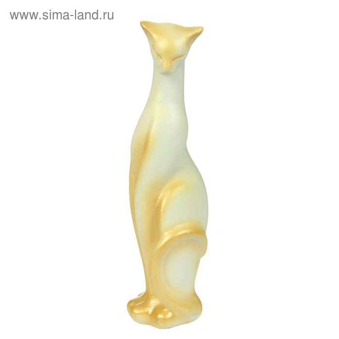Фигура "Кошка Багира №4" малая сидит белая с задувкой 8х26х9см - Фото 1