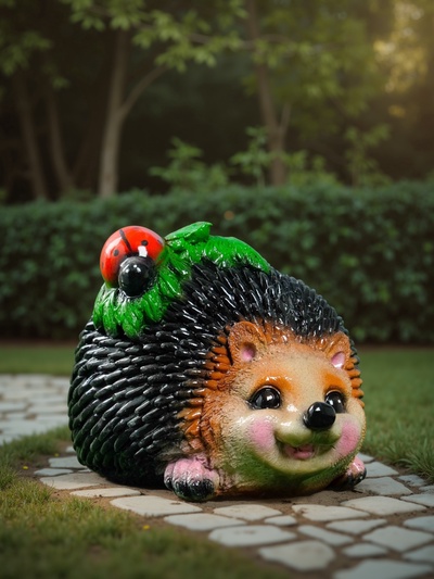 Садовая фигура из гипса «Ёж с божьей коровкой», 24×17×17 см
