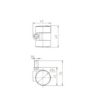 Колесо мебельное, d=35 мм, штырь М6 - фото 21173556