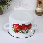 Кастрюля эмалированная, 5 л, деколь МИКС, белая - Фото 3