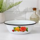 Миска эмалированная, 1 л, деколь МИКС, цвет белый - Фото 1