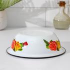 Миска эмалированная, 1 л, деколь МИКС, цвет белый - Фото 2