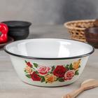 Миска эмалированная, 2 л, деколь МИКС, белая - Фото 4