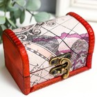 Шкатулка для украшений «Сундук. Карта», для мелочи, дерево, 6×6×9 см - Фото 3