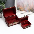 Набор шкатулок для украшений «Сундучок. Цветочное панно», дерево, 2 шт. - Фото 2