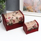 Набор шкатулок для украшений «Сундучок. Цветочное панно», дерево, 2 шт. - Фото 5