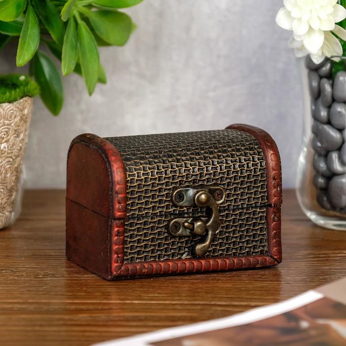 Шкатулка для украшений «Сундучок. Сеточка», дерево, 6×8×5.5 см - Фото 1