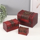 Набор шкатулок для украшений «Сундучок. Клумба», дерево, 3 шт. - Фото 3