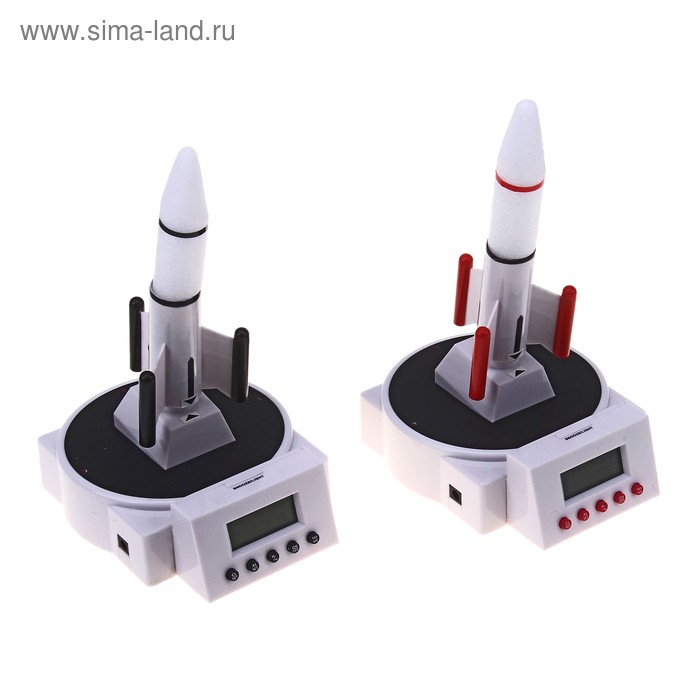 Часы-будильник "Ракета", 4*ААА, LED подсветка, МИКС - Фото 1