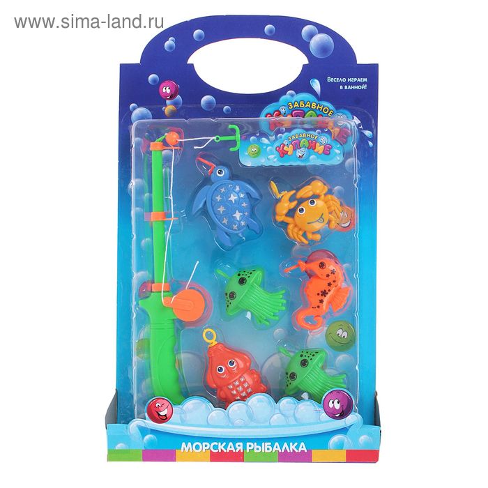 Рыбалка "Забавное купание", удочка, 6 морских обитателей - Фото 1