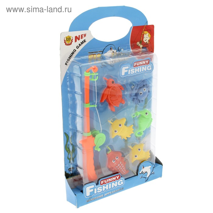 Рыбалка морская "Забавное купание", удочка, 6 рыбок - Фото 1
