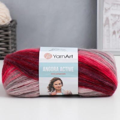 Пряжа "Angora Active" 25% мохер, 75% акрил  500м/100гр (841 т.  розов.-серый)