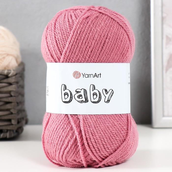Пряжа "Baby" 100% акрил 150м/50гр (3017 брусника)