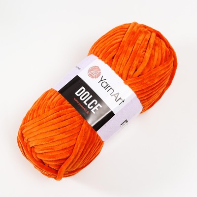 Плюшевая пряжа для вязания спицами, крючком YarnArt, Dolce, 100% микрополиэстер, 120 м/100 г, (778 рыжий)