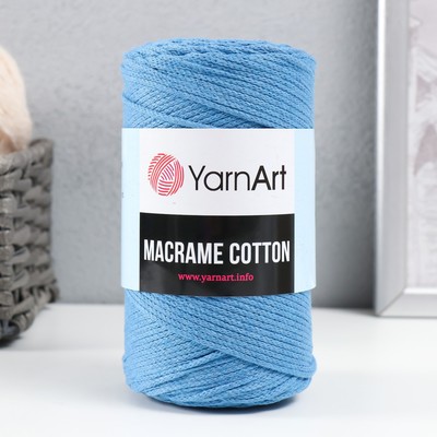 Пряжа "Macrame Cotton" 20% полиэстер, 80% хлопок 225м/250гр (786 синий)