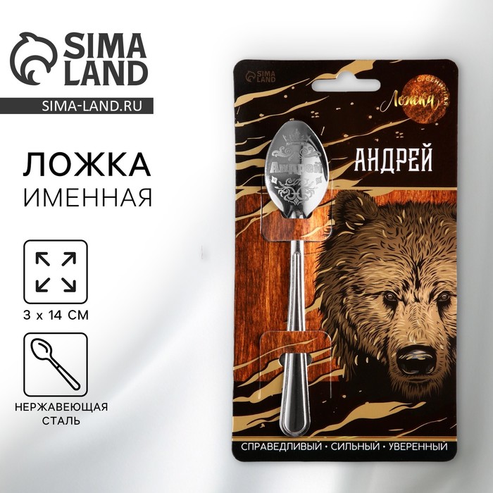 Ложка чайная именная «Андрей», 14×3 см - Фото 1