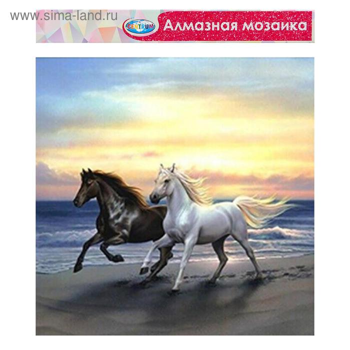 Алмазная мозаика без подрамника, частичное заполнение «Бегущие кони» 40×50 см - Фото 1