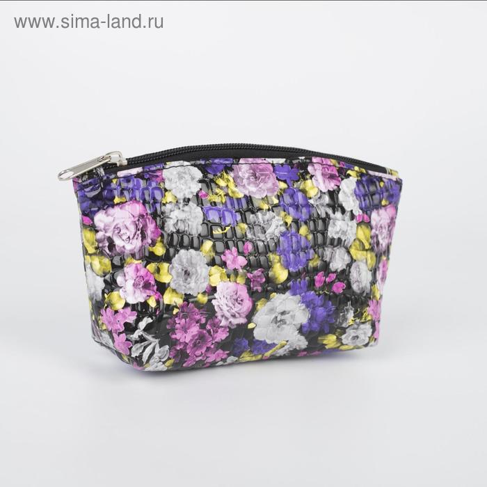 Косметичка на молнии, цвет фиолетовый/разноцветный - Фото 1