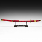 Макет оружия «Сувенирная катана. Элит», малиновые, в полоску ножны, вставка с обвязкой, 100 см - Фото 2