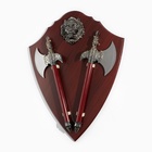 Панно на стену «Макет оружия: сувенирные топоры с когтем на планшете со львом», 46×60 см - Фото 2