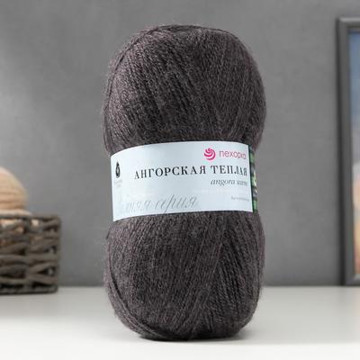 Пряжа "Ангорская тёплая" 40% шерсть, 60% акрил 480м/100гр (585-Графит)