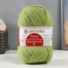 Пряжа "Деревенская" 100% полугрубая шерсть 250м/100гр (342-Св.горох) - Фото 1