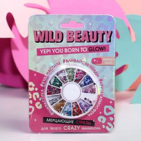 Набор фигурных страз для декора ногтей Wild beauty, 12 цветов