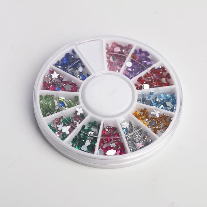 Набор фигурных страз для декора ногтей Wild beauty, 12 цветов 21122