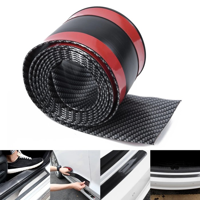 Накладка на пороги авто, цвет карбон, самоклеящаяся, 7×250 см - Фото 1