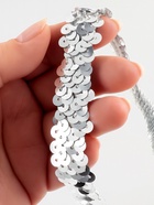 Тесьма декоративная с пайетками, на резинке, 2 см, 9 ± 0.5 м, цвет серебряный - Фото 3