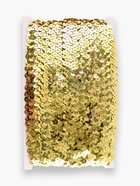 Тесьма декоративная с пайетками, на резинке, 2 см, 9±0.5 м, цвет золотой - Фото 4