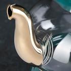 Чайник стеклянный заварочный с металлическим ситом и подставкой для подогрева «Элегия», 600 мл, цвет изумрудный/золотой - фото 24234848