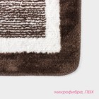 Коврик для ванной Доляна «Тэри», 58×38 см, микрофибра, цвет коричневый - Фото 2
