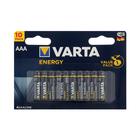 Батарейка алкалиновая Varta Energy, AAA, LR03-10BL, 1.5В, блистер, 10 шт. - фото 3957938