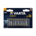 Батарейка алкалиновая Varta Energy, AAA, LR03-10BL, 1.5 В, блистер, 10 шт. - Фото 1