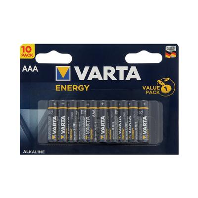 Батарейка алкалиновая Varta Energy, AAA, LR03-10BL, 1.5 В, блистер, 10 шт.