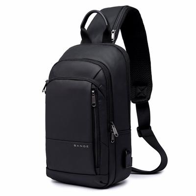 Рюкзак с USB,  молодежный, на одной лямке BANGE BG1911 черный, 10"