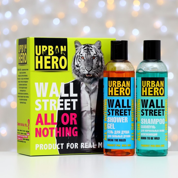 Набор подарочный Urban Hero Wall Street: шампунь для нормальных волос, 230 м + гель для душа, 230 мл - Фото 1