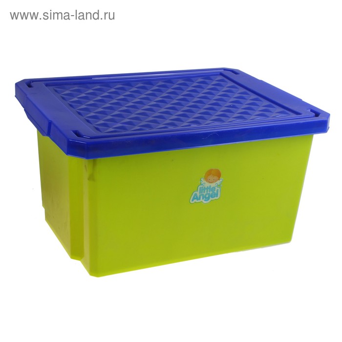 Ящик для игрушек Little Angel «Лего» с крышкой, 17 л, 30,5×41×21,5 см, цвет фисташковый - Фото 1