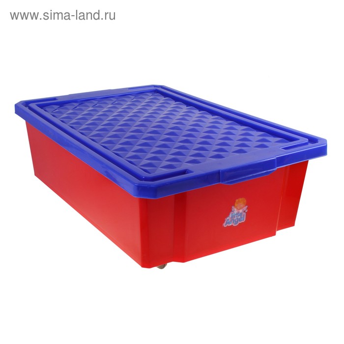 Ящик для игрушек Little Angel «Лего» с крышкой, 30 л, цвет красный - Фото 1