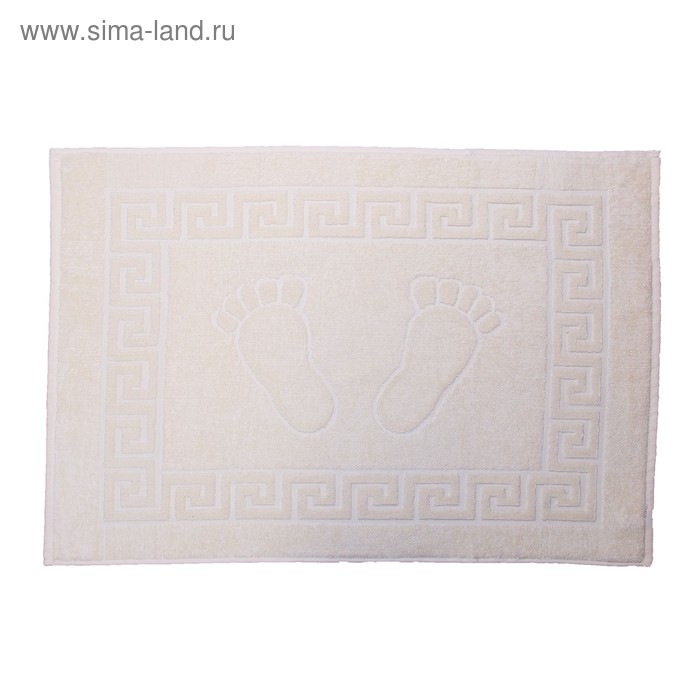 Коврик для ног махровый LiYA 50*70см, молочный 550 гр/м хл.100% - Фото 1
