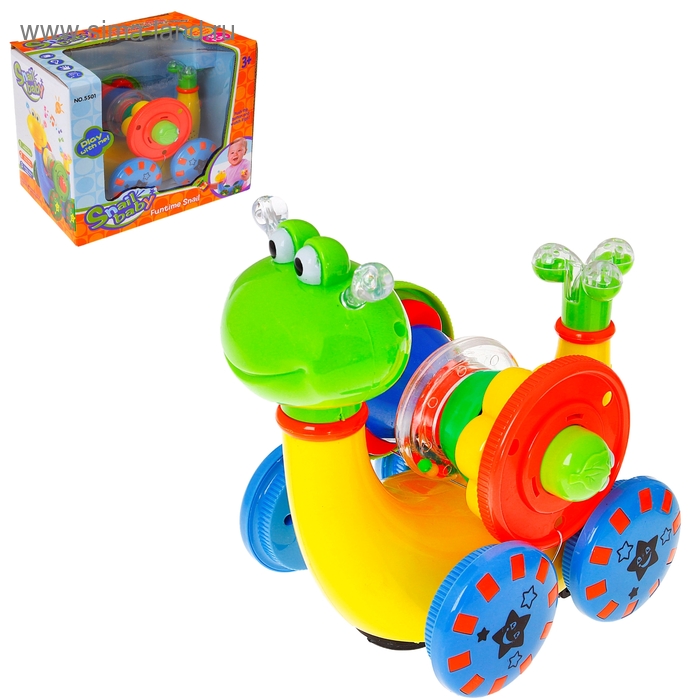 Игрушка музыкальная «Улитка» с погремушкой, световые и звуковые эффекты, МИКС - Фото 1