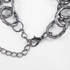 Браслет «Цепь» крупный карабин, звенья с рисунком, цвет серый металл, L=20 - фото 24496305